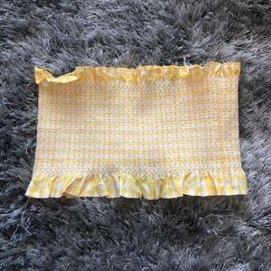 Summer Zara Strapless Yellow Crop Top  💛